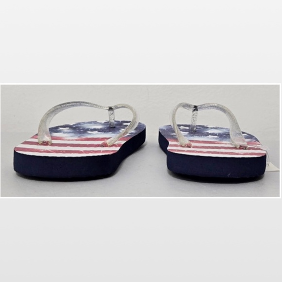 New Shoes Girls Flip Flops Kids Stars Patriotic USA American NWT - Picture 10 of 16
